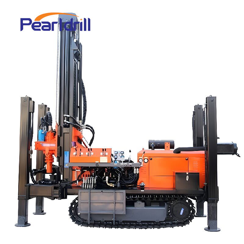 Small Portable Diesel Crawler DTH Diamond Bit Drilling Rig For Water Well Drill