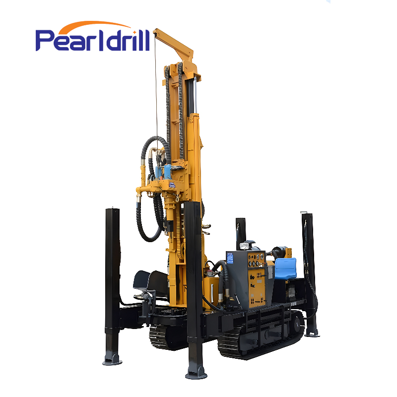 Small Portable Diesel Crawler DTH Diamond Bit Drilling Rig For Water Well Drill