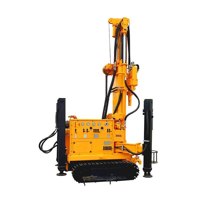 300m crawler water well drilling rig machine with mum pump 