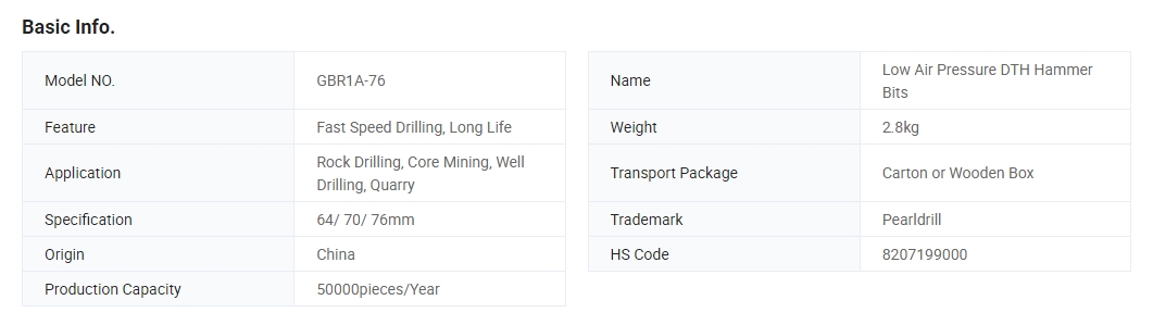 CIR/DHD/Cop/Br High Air Pressure Hard Rock Drilling/<a href=https://www.gzpearldrill.com/en/DTH-HAMMER-BITS.html target='_blank'>DTH hammer</a> Drill Bit