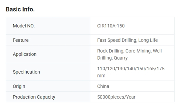 High Quality CIR110 Low Pressure Well Drilling Button Hammer Bit