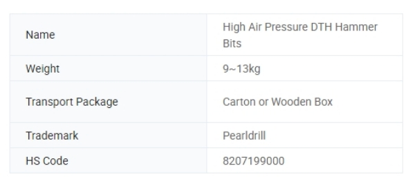 High Pressure DTH Hammers Bit for Water Well Drill Rig