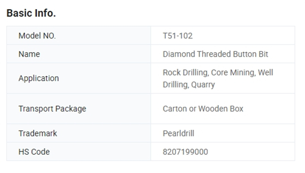 Tungsten Carbide Taper Button Drill Bit