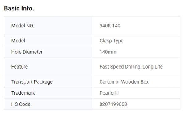 High Wind Pressure 140 Clasp Type 8 Key DTH Drilling Bit