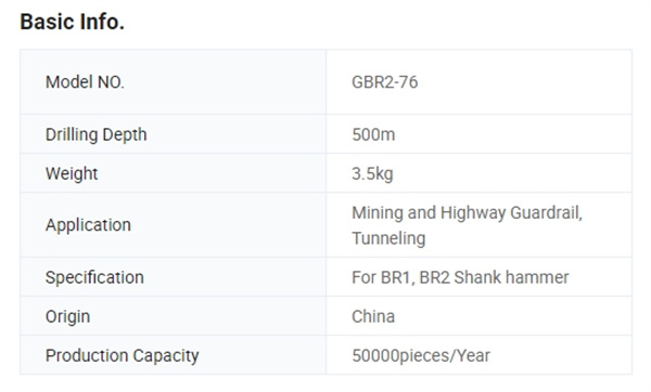 GBR2-76 DTH Button Bit Without Footvalve