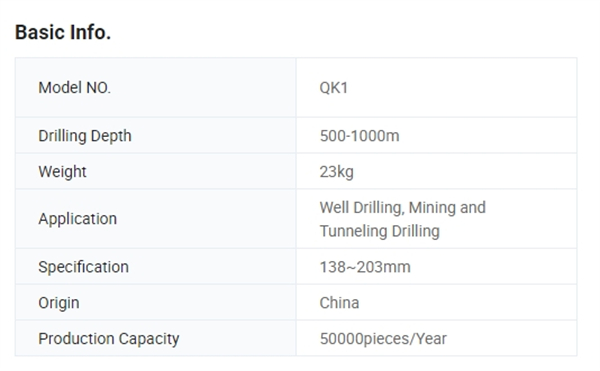 QK1 High Air Pressure <a href=https://www.gzpearldrill.com/en/DTH-HAMMER-BITS.html target='_blank'>DTH hammer</a> Bits 