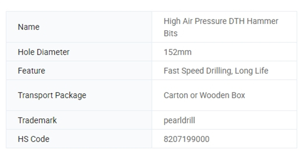 QK1 High Air Pressure DTH Hammer Bits 