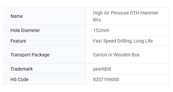 Pearldrill25 High Air Pressure DTH Hammer Bits