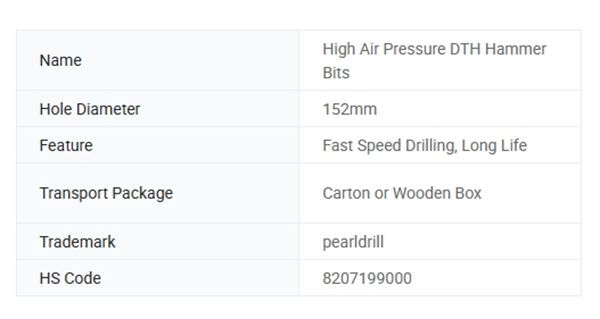 Pearldrill33 High Air Pressure DTH Hammer Bits