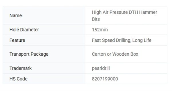 Pearldrill3 High Air Pressure DTH Hammer Bits