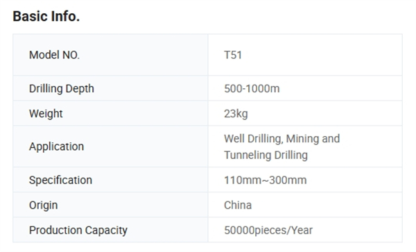 Mine Tunnel Thread Drill Rod <a href=https://www.gzpearldrill.com/en/DTH-HAMMER-BITS.html target='_blank'>DTH hammer</a> Bit