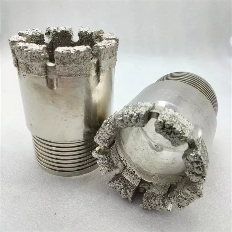 Electroplated diamond double-tube coring bit for geological drilling wells